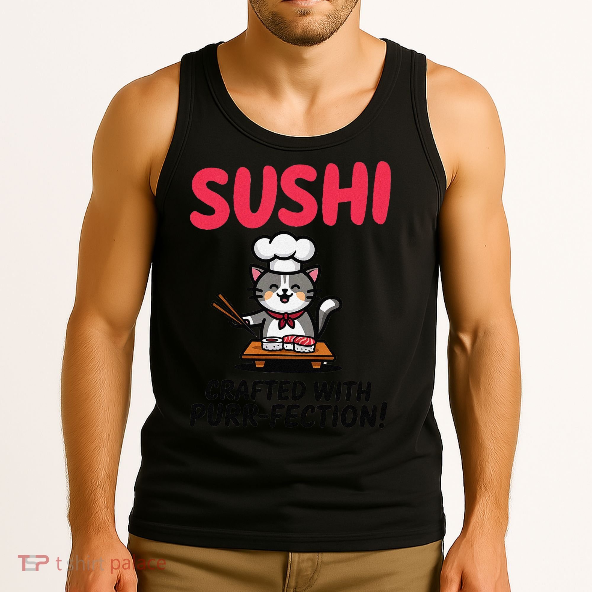 Sushi Cat  Sushi Roll Japanese Food Preppy Cat Tank Top