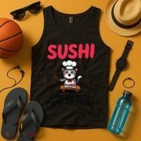 Sushi Cat  Sushi Roll Japanese Food Preppy Cat Tank Top thumb 4