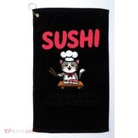Sushi Cat  Sushi Roll Japanese Food Preppy Cat Golf Towel thumb 0