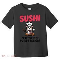 Sushi Cat  Sushi Roll Japanese Food Preppy Cat Toddler T-Shirt thumb 0