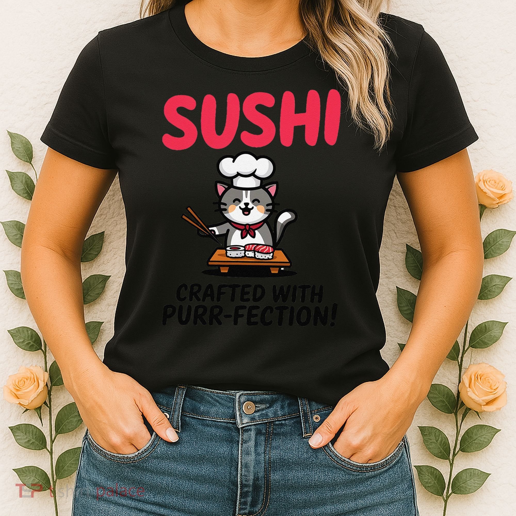 Sushi Cat  Sushi Roll Japanese Food Preppy Cat Women's T-Shirt