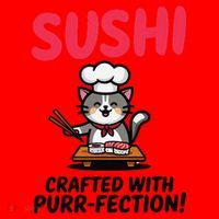 Sushi Cat  Sushi Roll Japanese Food Preppy Cat Santa Hat thumb 1