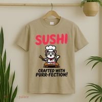 Sushi Cat  Sushi Roll Japanese Food Preppy Cat T-Shirt thumb 2