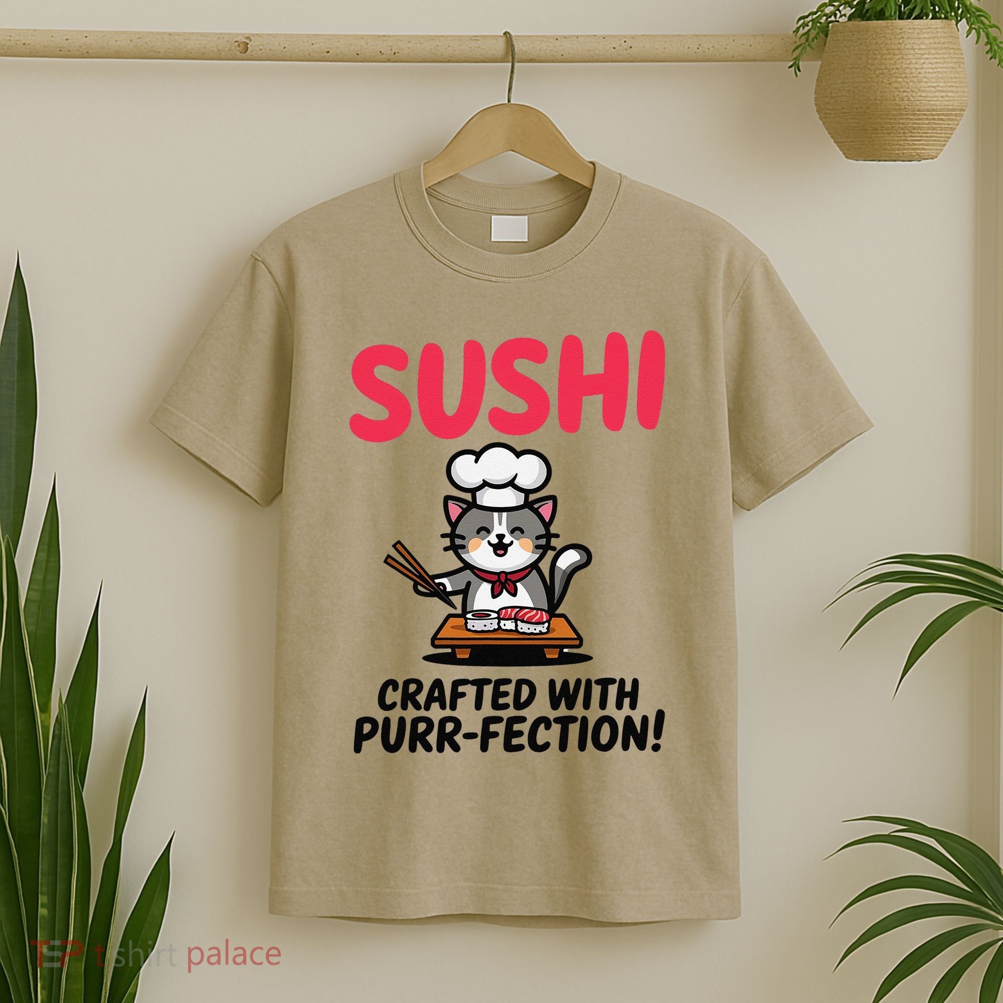 Sushi Cat  Sushi Roll Japanese Food Preppy Cat T-Shirt