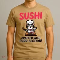 Sushi Cat  Sushi Roll Japanese Food Preppy Cat T-Shirt thumb 3