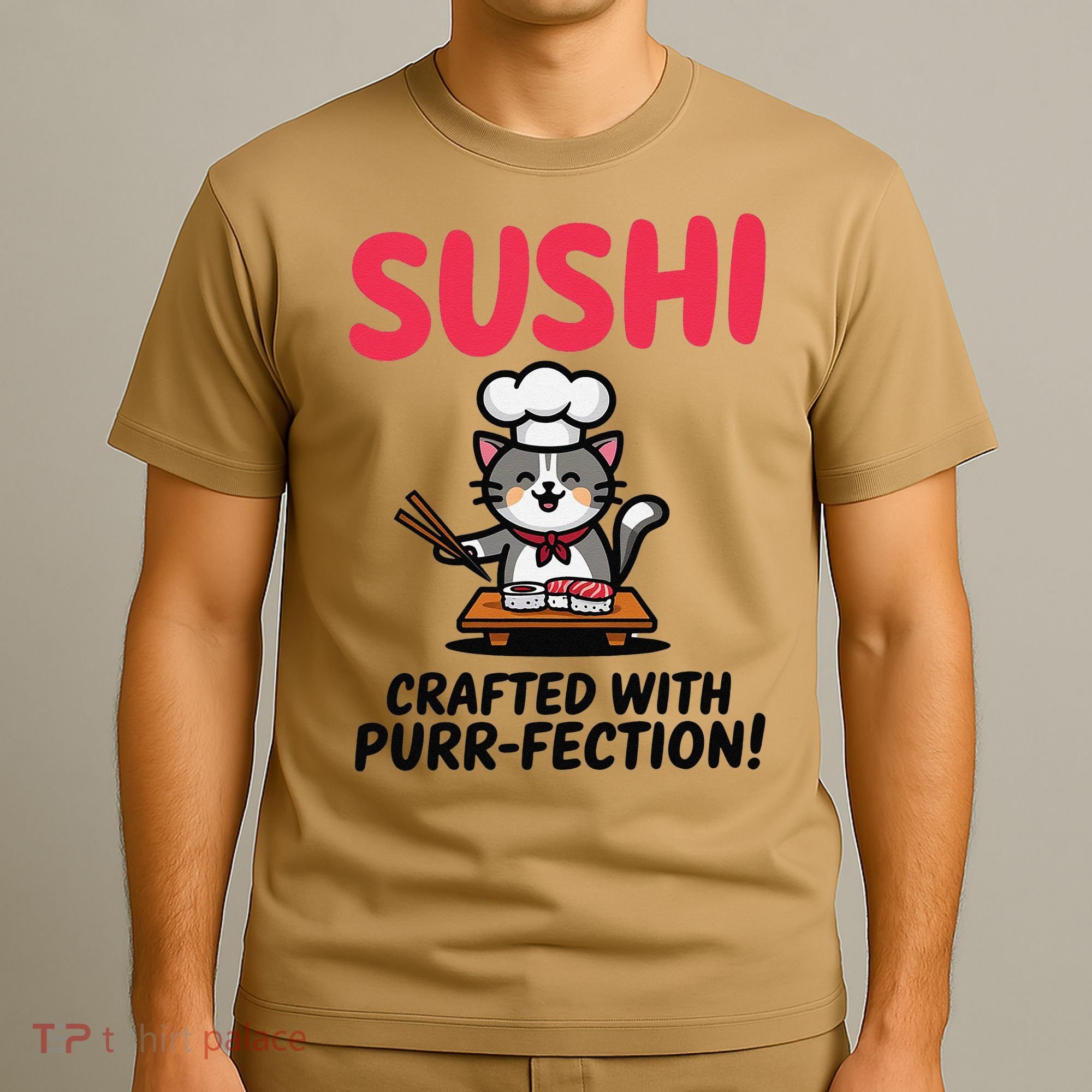 Sushi Cat  Sushi Roll Japanese Food Preppy Cat T-Shirt