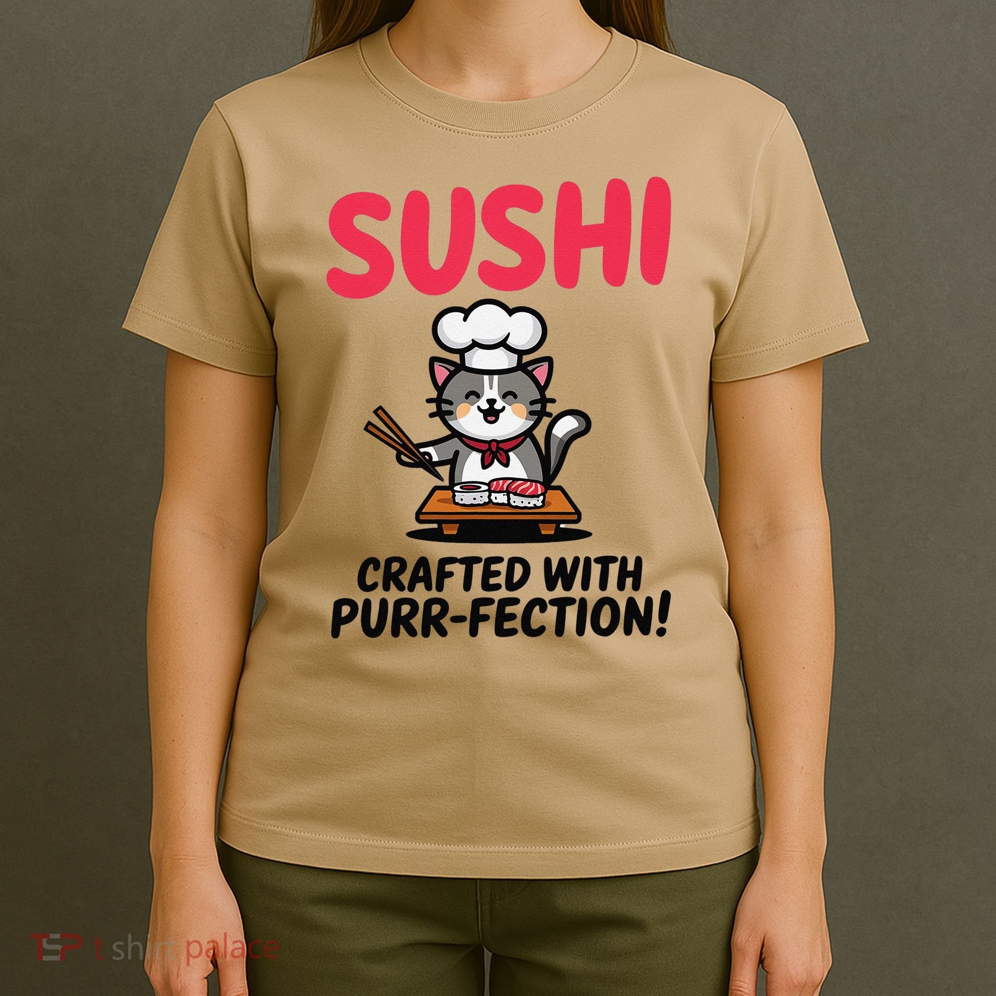 Sushi Cat  Sushi Roll Japanese Food Preppy Cat T-Shirt