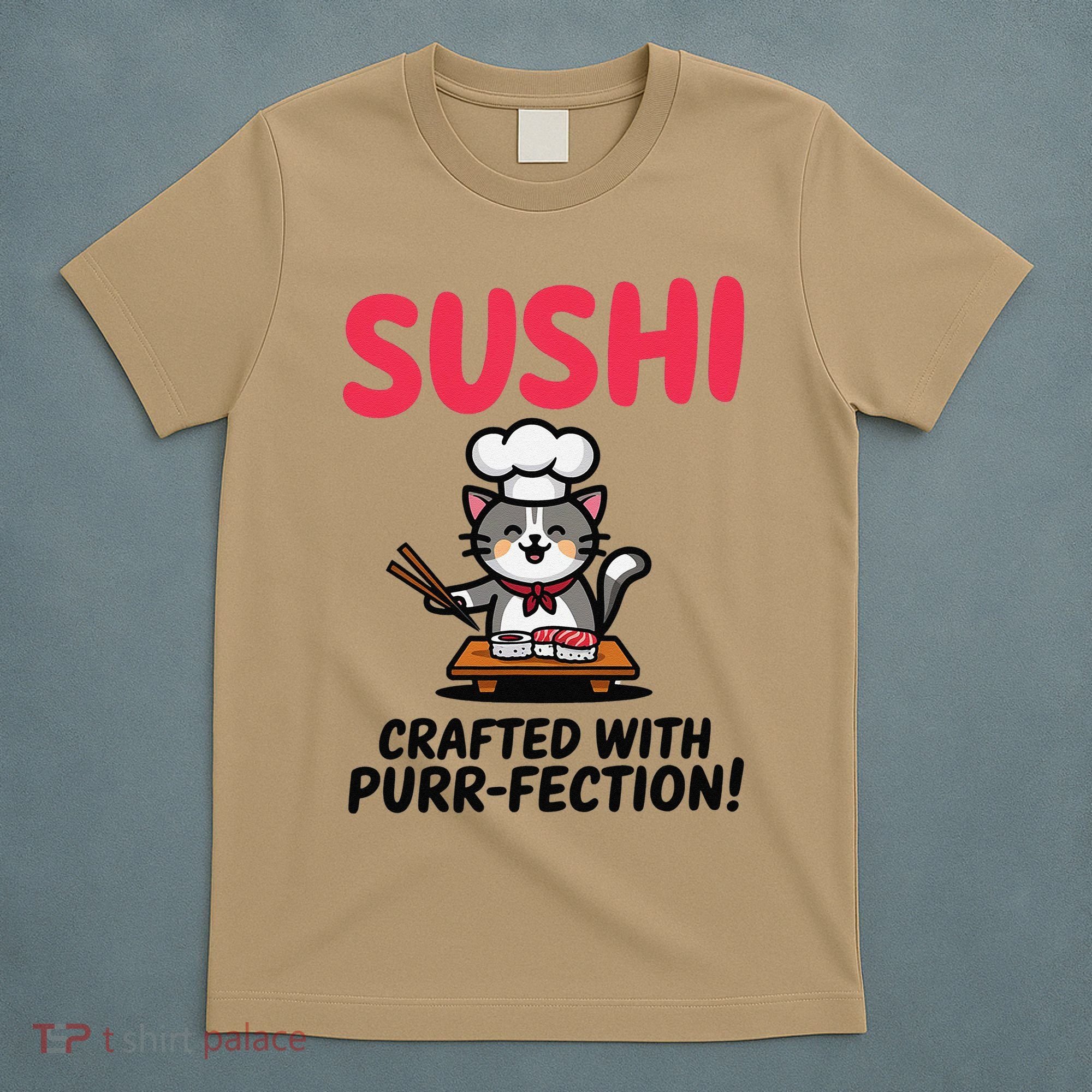 Sushi Cat  Sushi Roll Japanese Food Preppy Cat T-Shirt