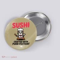 Sushi Cat  Sushi Roll Japanese Food Preppy Cat Button thumb 0