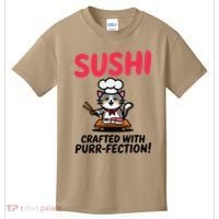 Sushi Cat  Sushi Roll Japanese Food Preppy Cat Kids T-Shirt thumb 0