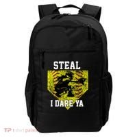 Softball Catcher Steal I Dare Ya Funny Player Gift Backpack thumb 0