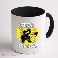 Softball Catcher Steal I Dare Ya Funny Player Gift Coffee Mug thumb 1