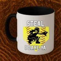 Softball Catcher Steal I Dare Ya Funny Player Gift Coffee Mug thumb 2