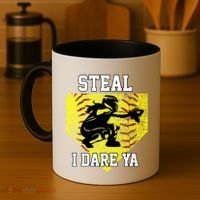 Softball Catcher Steal I Dare Ya Funny Player Gift Coffee Mug thumb 4