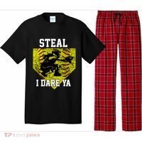 Softball Catcher Steal I Dare Ya Funny Player Gift Pajama Set thumb 0