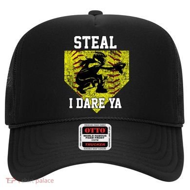 Softball Catcher Steal I Dare Ya Funny Player Gift Hat