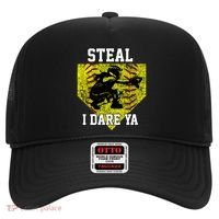 Softball Catcher Steal I Dare Ya Funny Player Gift Hat thumb 0