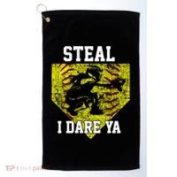 Softball Catcher Steal I Dare Ya Funny Player Gift Golf Towel thumb 0