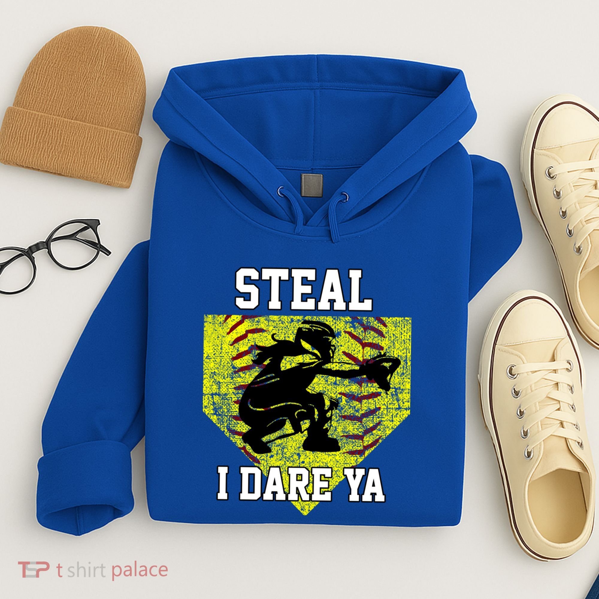 Softball Catcher Steal I Dare Ya Funny Player Gift Hoodie