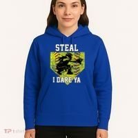 Softball Catcher Steal I Dare Ya Funny Player Gift Hoodie thumb 5