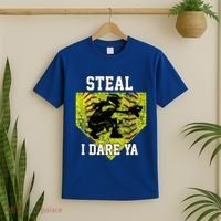 Softball Catcher Steal I Dare Ya Funny Player Gift T-Shirt thumb 2