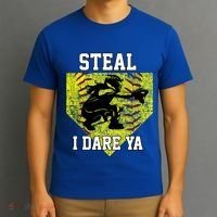 Softball Catcher Steal I Dare Ya Funny Player Gift T-Shirt thumb 3