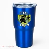 Softball Catcher Steal I Dare Ya Funny Player Gift Tumbler thumb 0