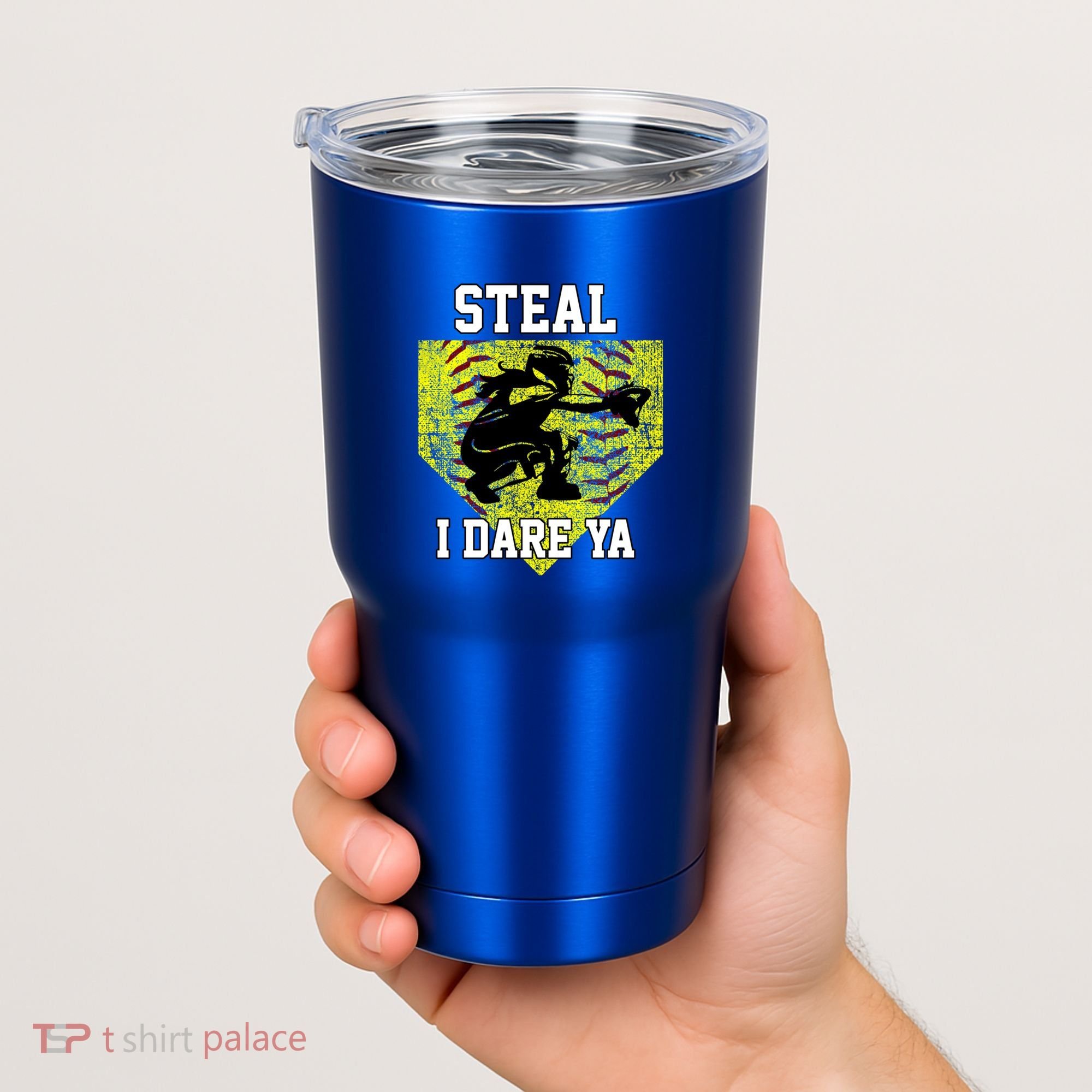 Softball Catcher Steal I Dare Ya Funny Player Gift Tumbler