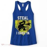 Softball Catcher Steal I Dare Ya Funny Player Gift Women's Tank Top thumb 0