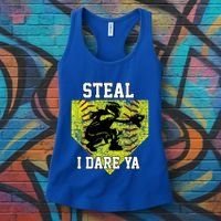 Softball Catcher Steal I Dare Ya Funny Player Gift Women's Tank Top thumb 3