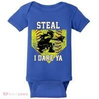Softball Catcher Steal I Dare Ya Funny Player Gift Baby Bodysuit thumb 0