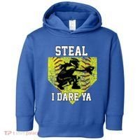 Softball Catcher Steal I Dare Ya Funny Player Gift Toddler Hoodie thumb 0