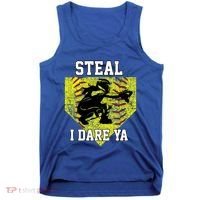 Softball Catcher Steal I Dare Ya Funny Player Gift Tank Top thumb 0