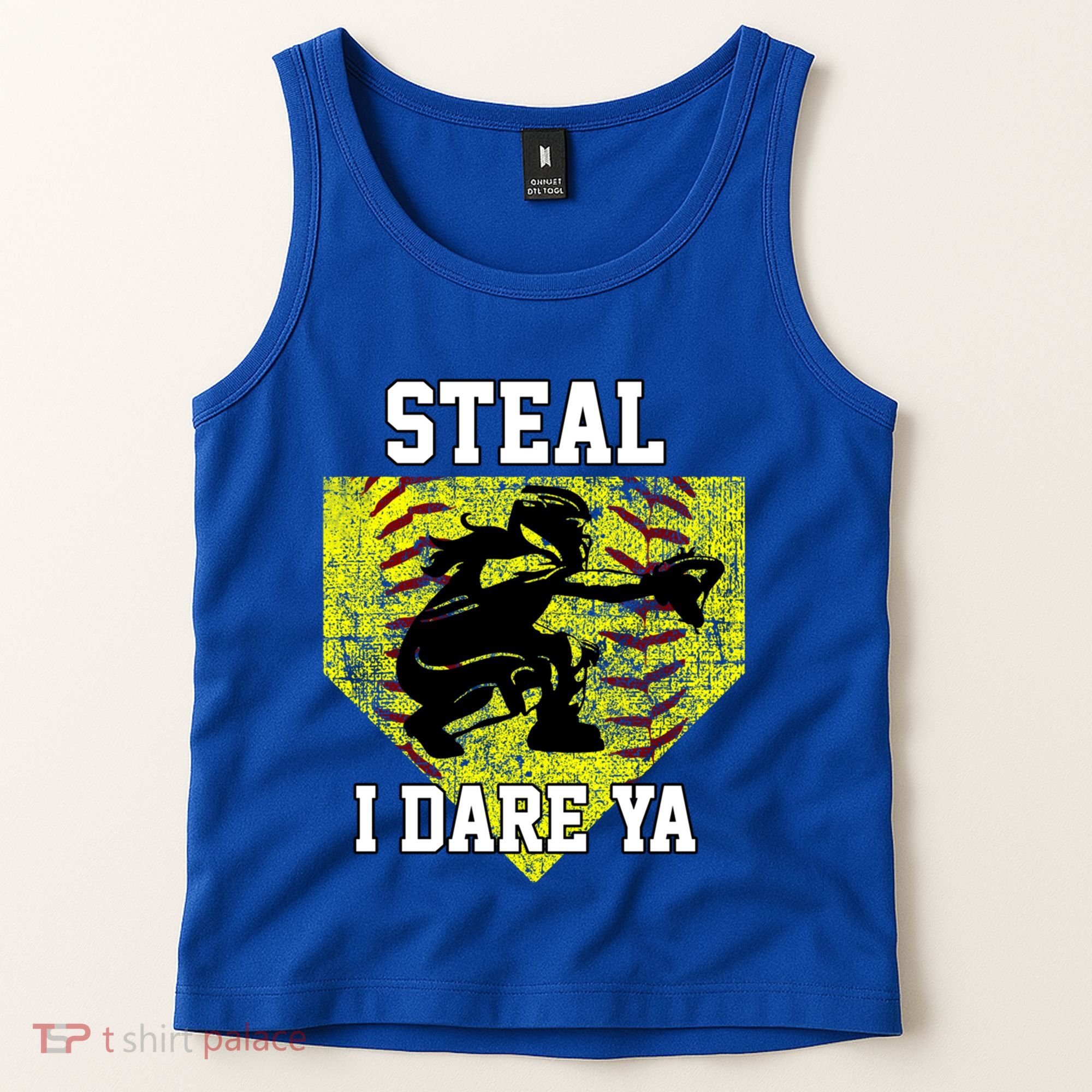 Softball Catcher Steal I Dare Ya Funny Player Gift Tank Top