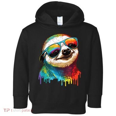 Sloth Colorful Sloth Outfit Sloth Lover Toddler Hoodie