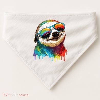 Sloth Colorful Sloth Outfit Sloth Lover USA-Made Doggie Bandana