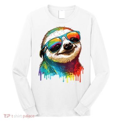 Sloth Colorful Sloth Outfit Sloth Lover Long Sleeve Shirt