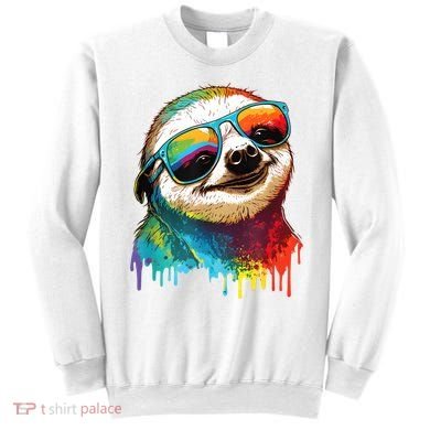 Sloth Colorful Sloth Outfit Sloth Lover Sweatshirt