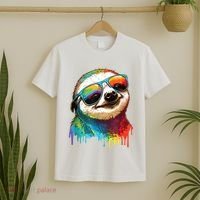 Sloth Colorful Sloth Outfit Sloth Lover T-Shirt thumb 2