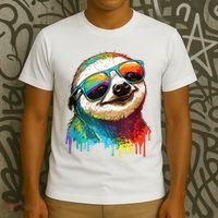 Sloth Colorful Sloth Outfit Sloth Lover T-Shirt thumb 3