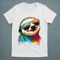 Sloth Colorful Sloth Outfit Sloth Lover T-Shirt thumb 5