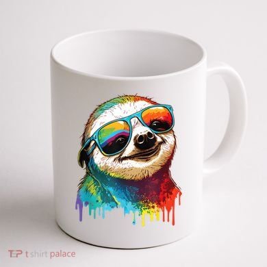Sloth Colorful Sloth Outfit Sloth Lover Coffee Mug back