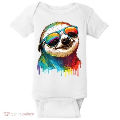 Sloth Colorful Sloth Outfit Sloth Lover Baby Bodysuit