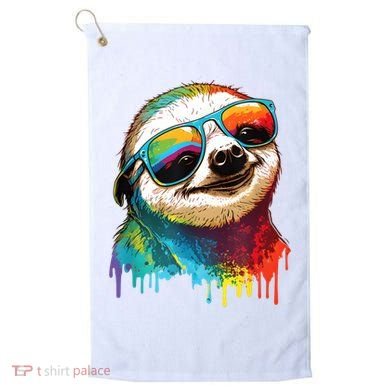 Sloth Colorful Sloth Outfit Sloth Lover Golf Towel