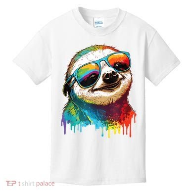 Sloth Colorful Sloth Outfit Sloth Lover Kids T-Shirt