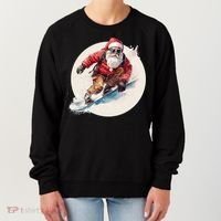Snowboarding Christmas Santa Claus Snowboarder Winter Sport Gift Women's Sweatshirt thumb 0