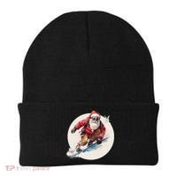 Snowboarding Christmas Santa Claus Snowboarder Winter Sport Gift Beanie thumb 0