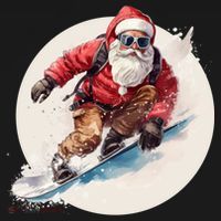 Snowboarding Christmas Santa Claus Snowboarder Winter Sport Gift Women's Hoodie thumb 2