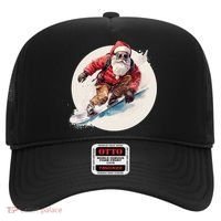 Snowboarding Christmas Santa Claus Snowboarder Winter Sport Gift Hat thumb 0