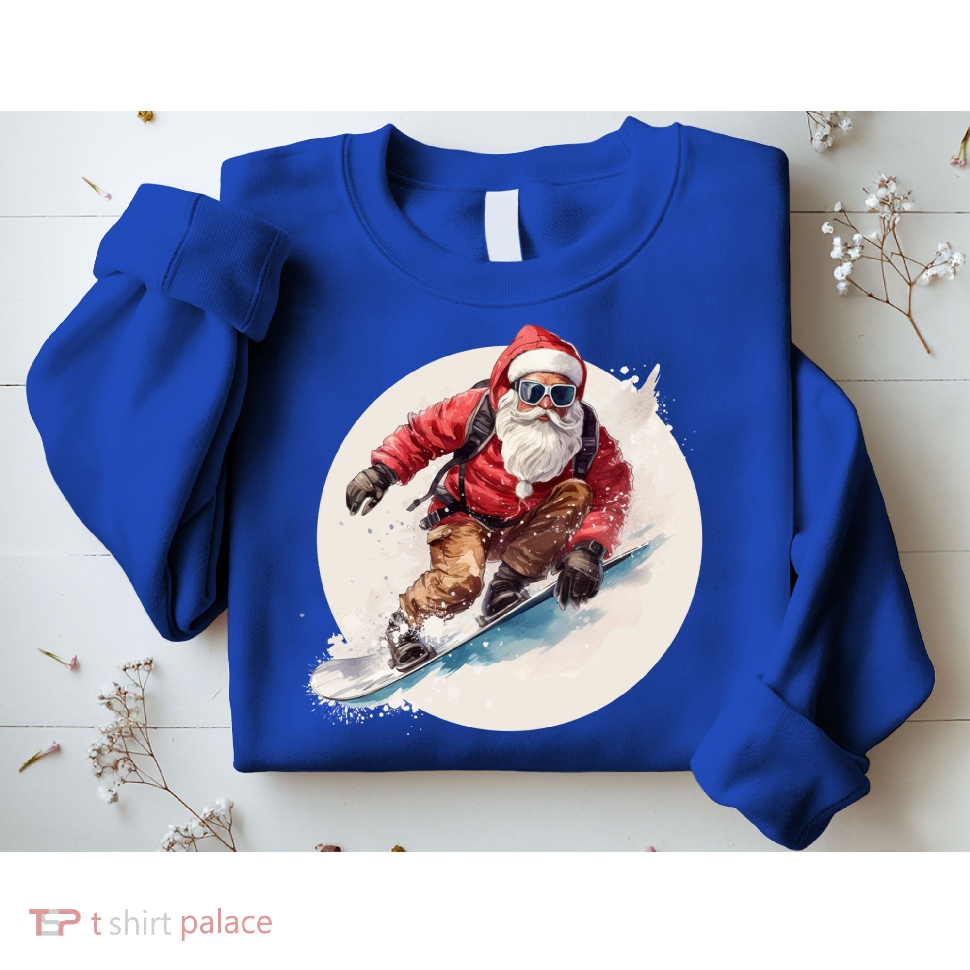 Snowboarding Christmas Santa Claus Snowboarder Winter Sport Gift Sweatshirt
